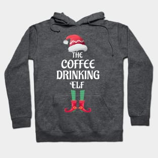 The Coffee Drinking Christmas Elf Matching Pajama Family Party Gift Hoodie